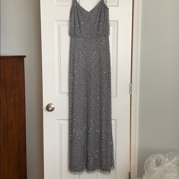 Adrianna Papell Dresses & Skirts - Long Beaded bridesmaid Dress